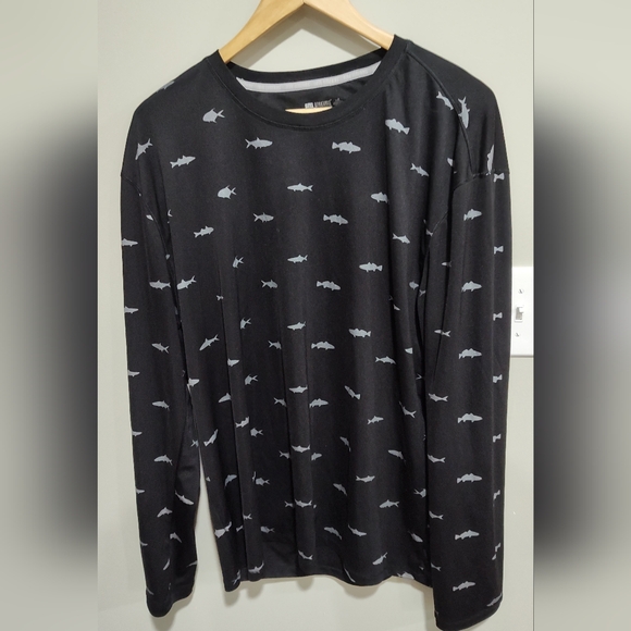 Reel Legends Other - Reel Legends Freeline Men's Black Long Sleeve Shirt w FISH Size X Large